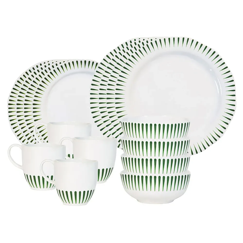 Sitio 16 Piece Place Setting - White, Ceramic