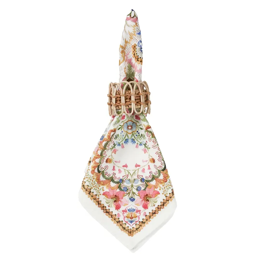 Sofia Floral Pattern Cotton Napkin - Pink