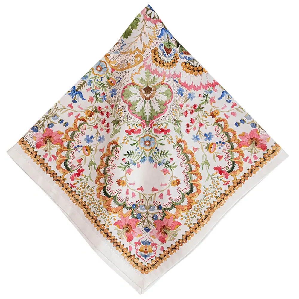 Sofia Floral Pattern Cotton Napkin - Pink image