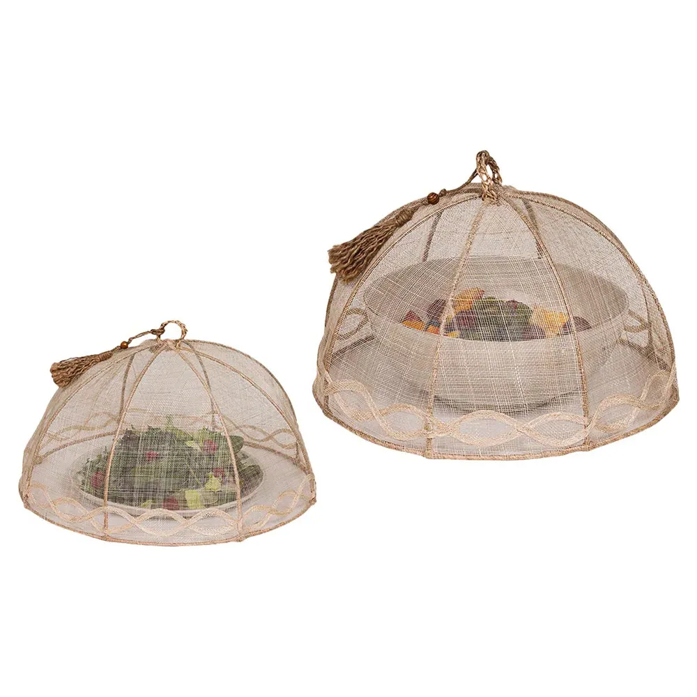 Tuileries Garden Woven Abaca Food Cover Set - Natural