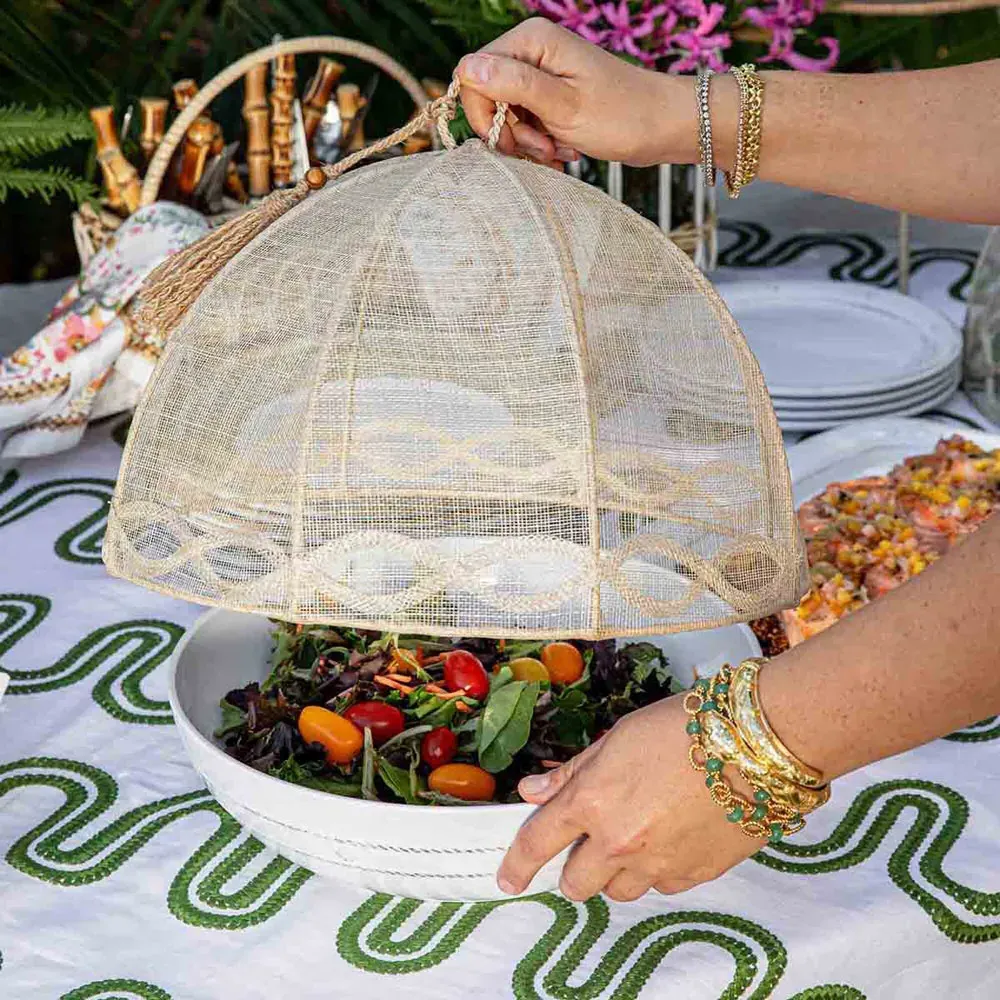 Tuileries Garden Woven Abaca Food Cover Set - Natural