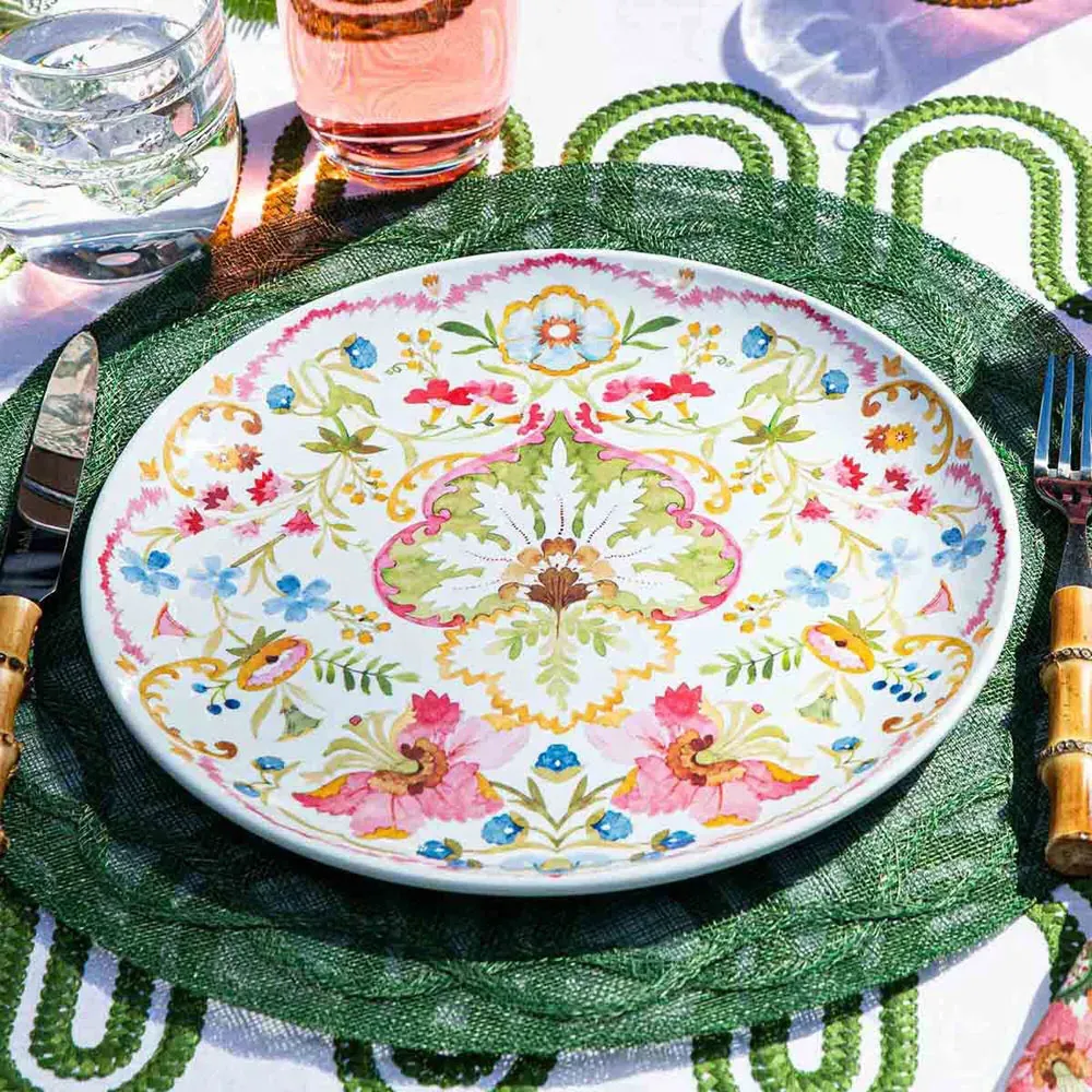 Tuileries Garden Woven Abaca Placemat - Basil