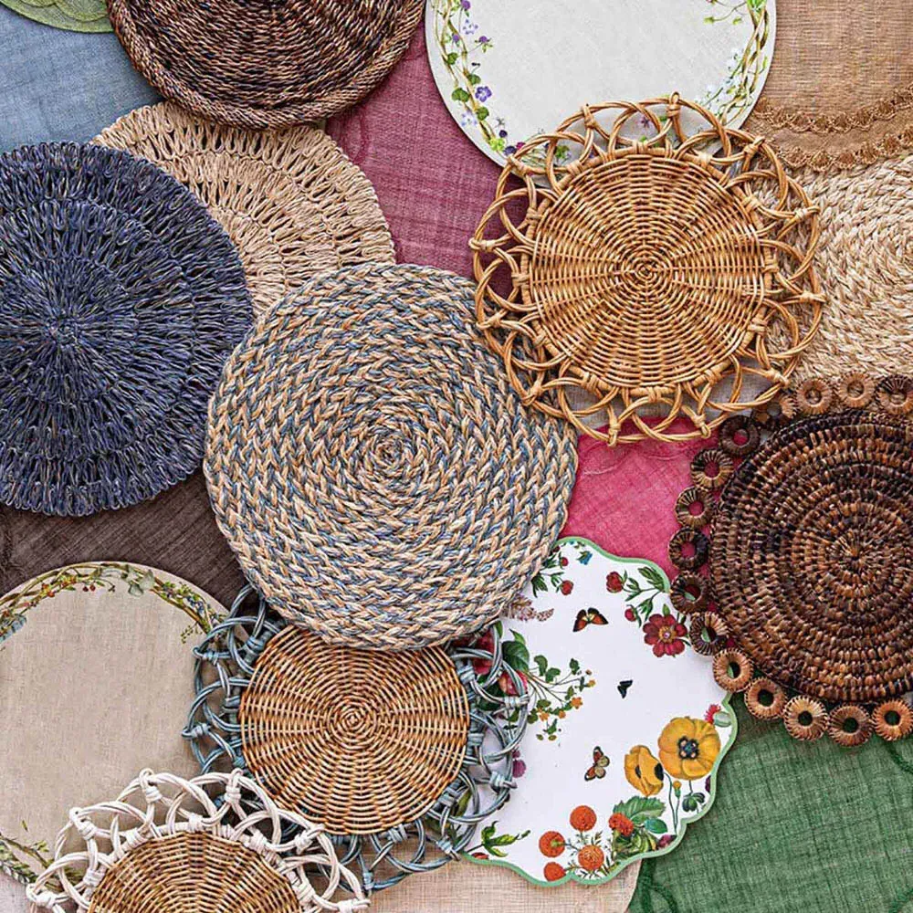 Tuileries Garden Woven Abaca Placemat - Basil