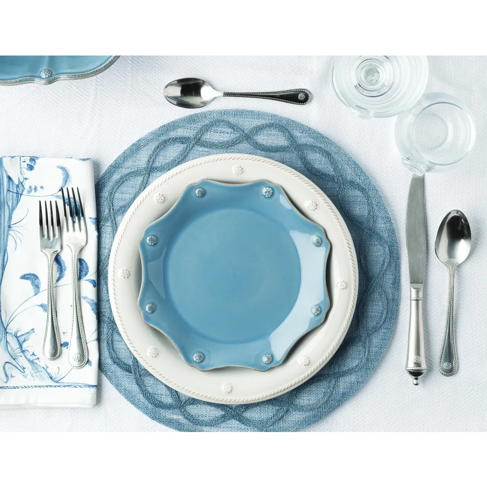 Tuileries Garden Woven Abaca Placemat - Chambray Blue