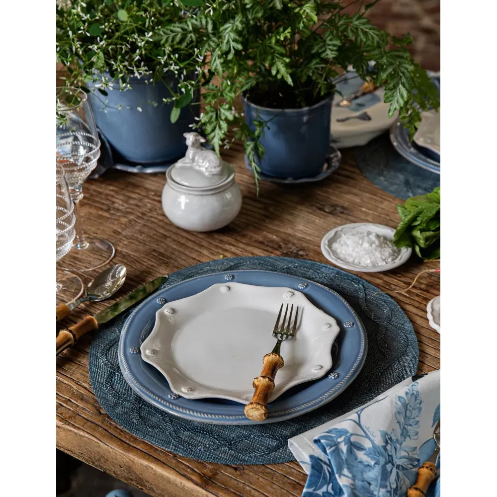 Tuileries Garden Woven Abaca Placemat - Chambray Blue