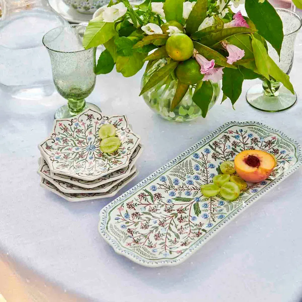 Villa Seville Cocktail Plate - Blue, Ceramic