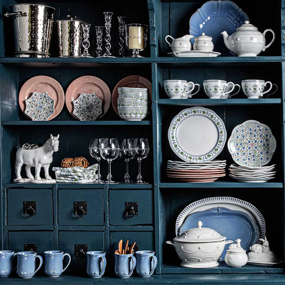 Villa Seville Cocktail Plate - Blue, Ceramic