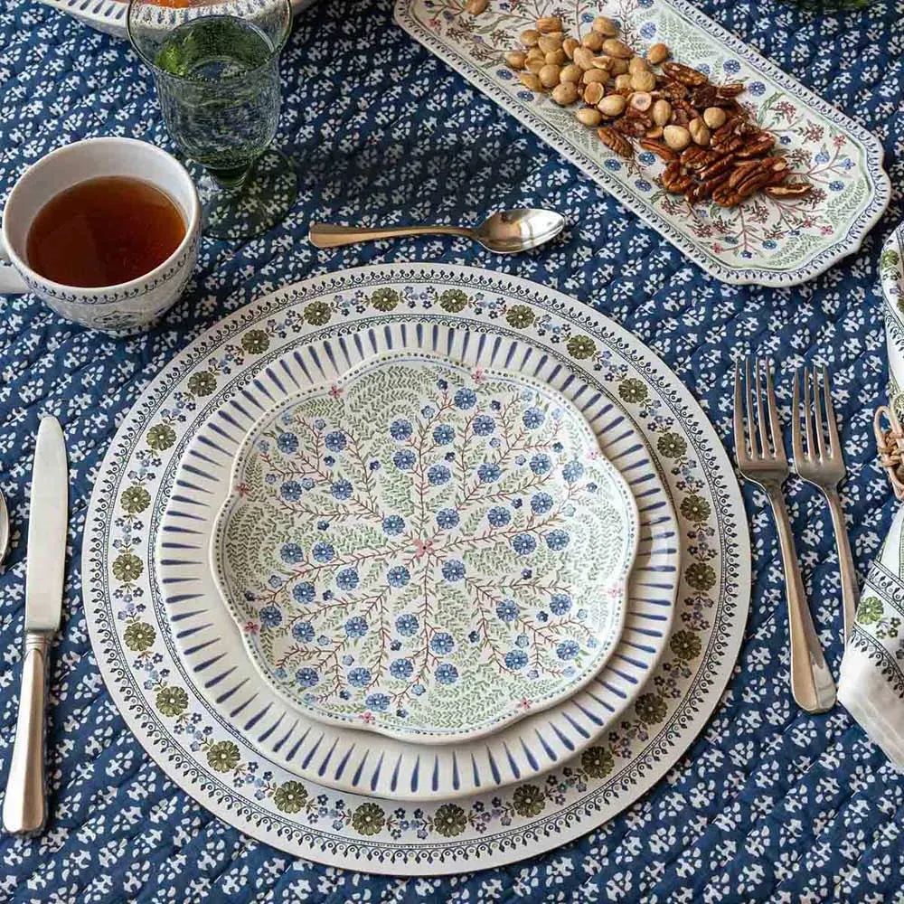 Villa Seville Scalloped Salad Plate - Blue, Ceramic