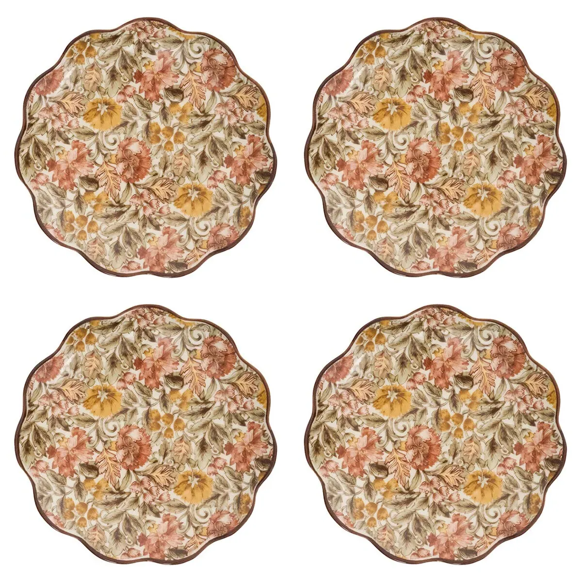 Willa Cocktail Plate Set of 4 - Amber, Ceramic