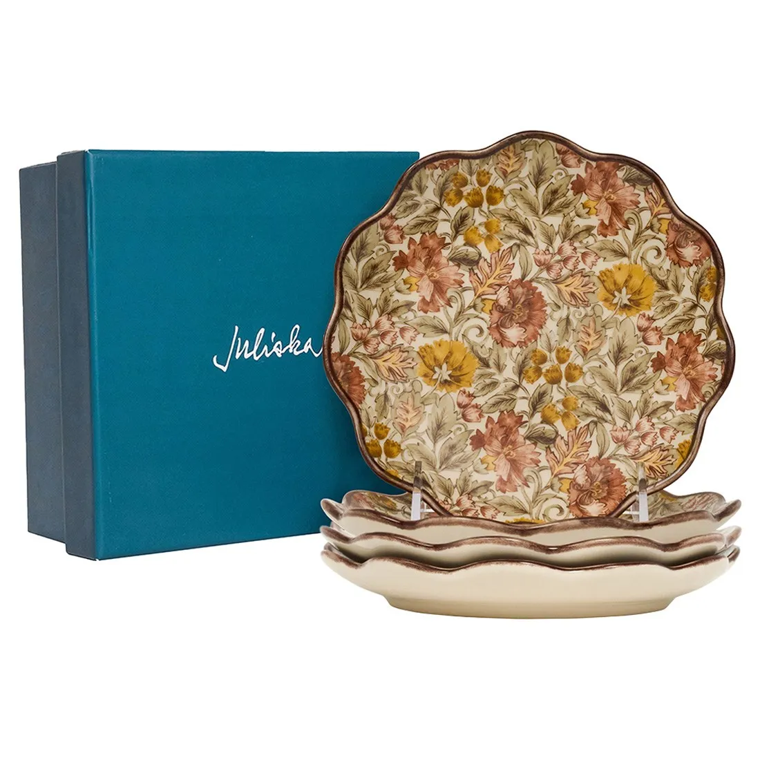 Willa Cocktail Plate Set of 4 - Amber, Ceramic