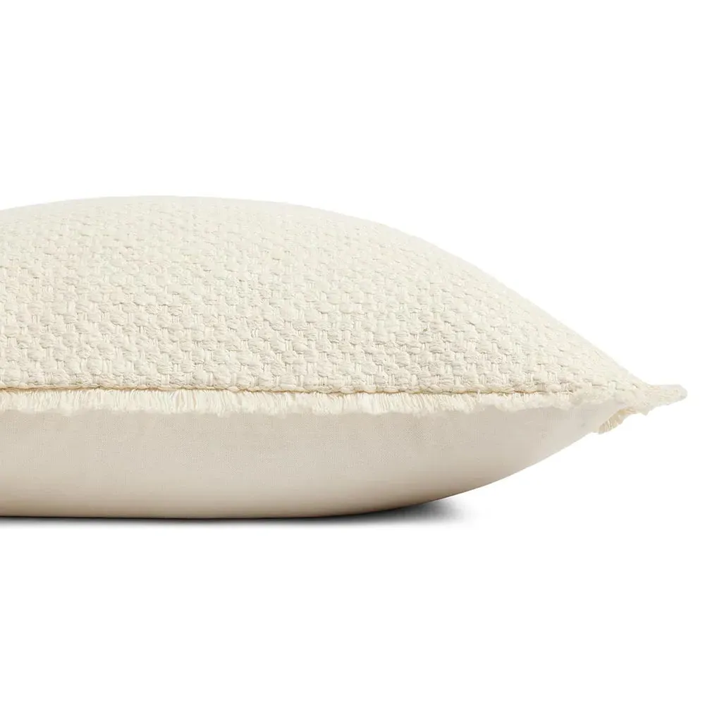 22x22 Throw Pillow with Down Fill - Cream, Cotton