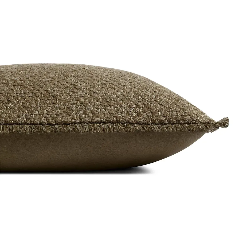 22x22 Throw Pillow with Down Fill - Olive, Cotton