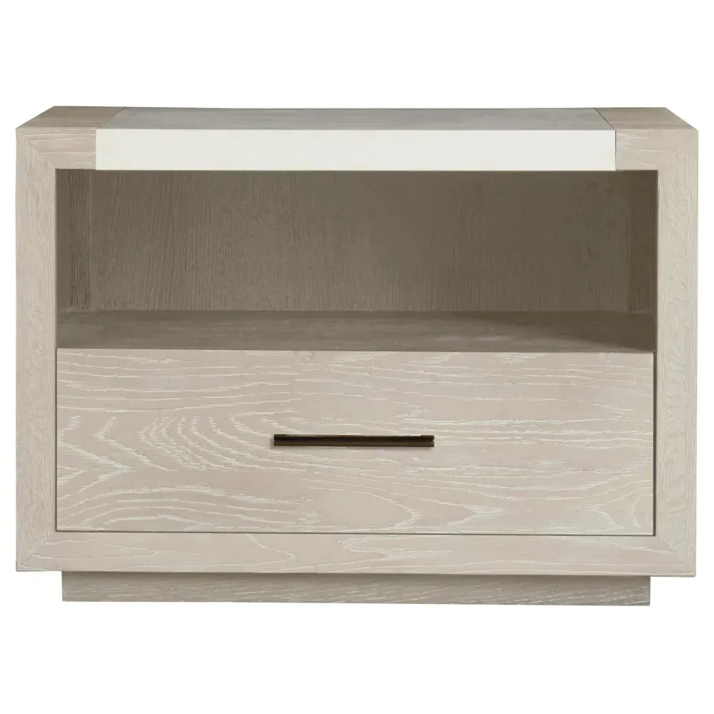 Aaren Nightstand with Drawer - Grey, Stone image