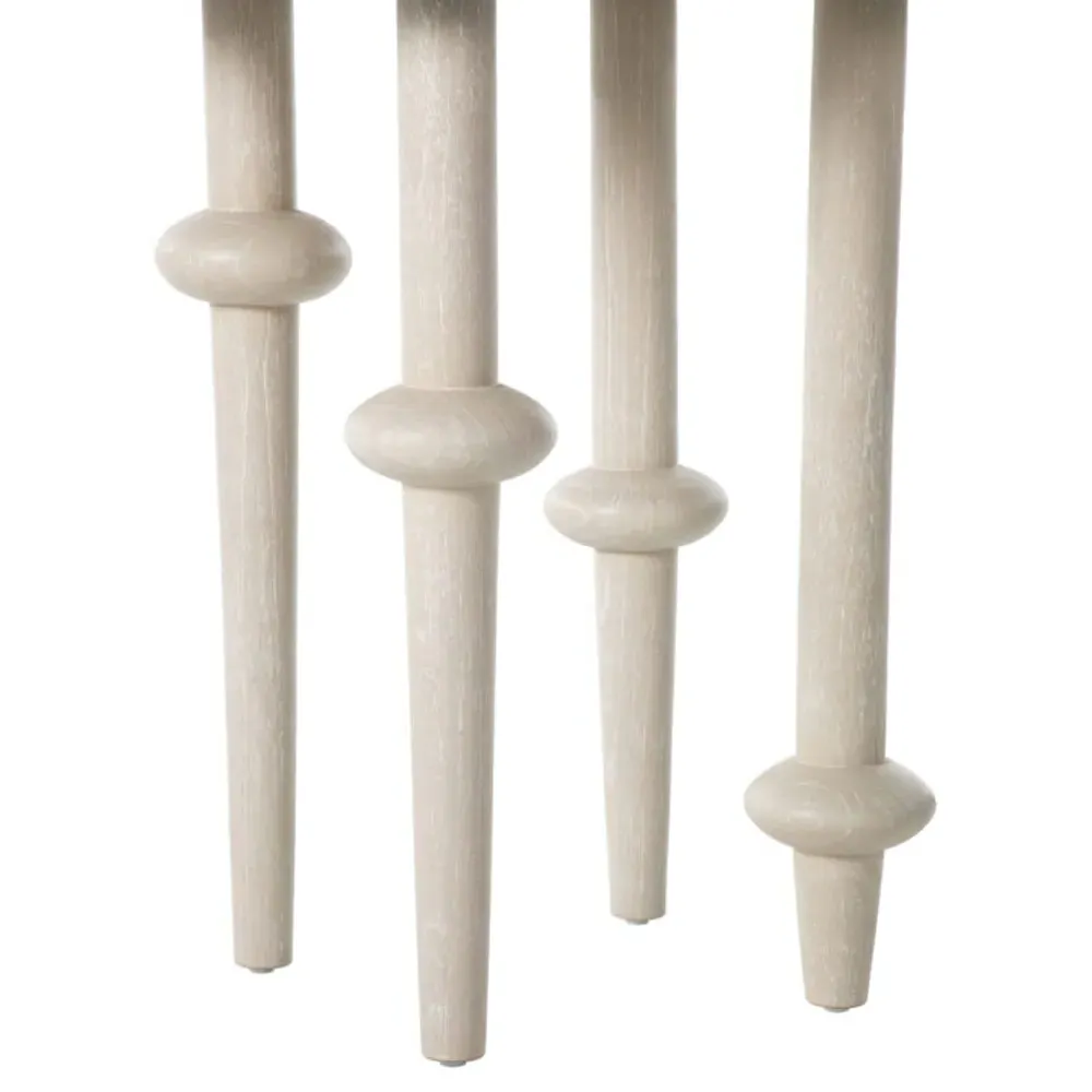 Aba Round Side Table - Beige, Wood