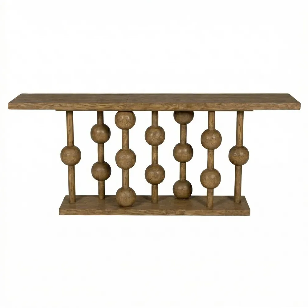 Abacus Console Table - Light Brown, Reclaimed Wood
