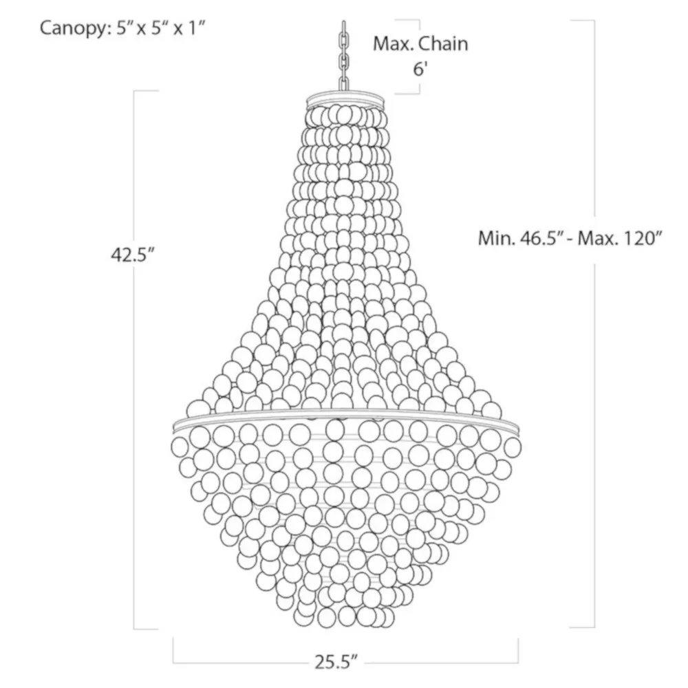 Abalone Coastal Beach Capiz Disc Shell Chandelier - Gold