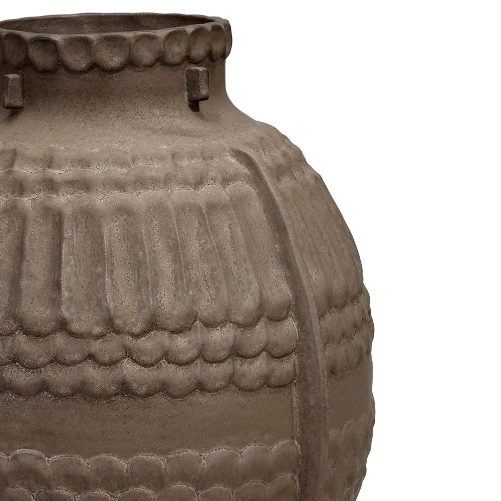 Abel Round Decorative Vase - Brown, Porcelain