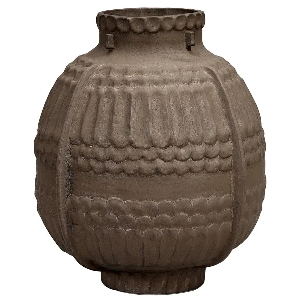 Abel Round Decorative Vase - Brown, Porcelain image
