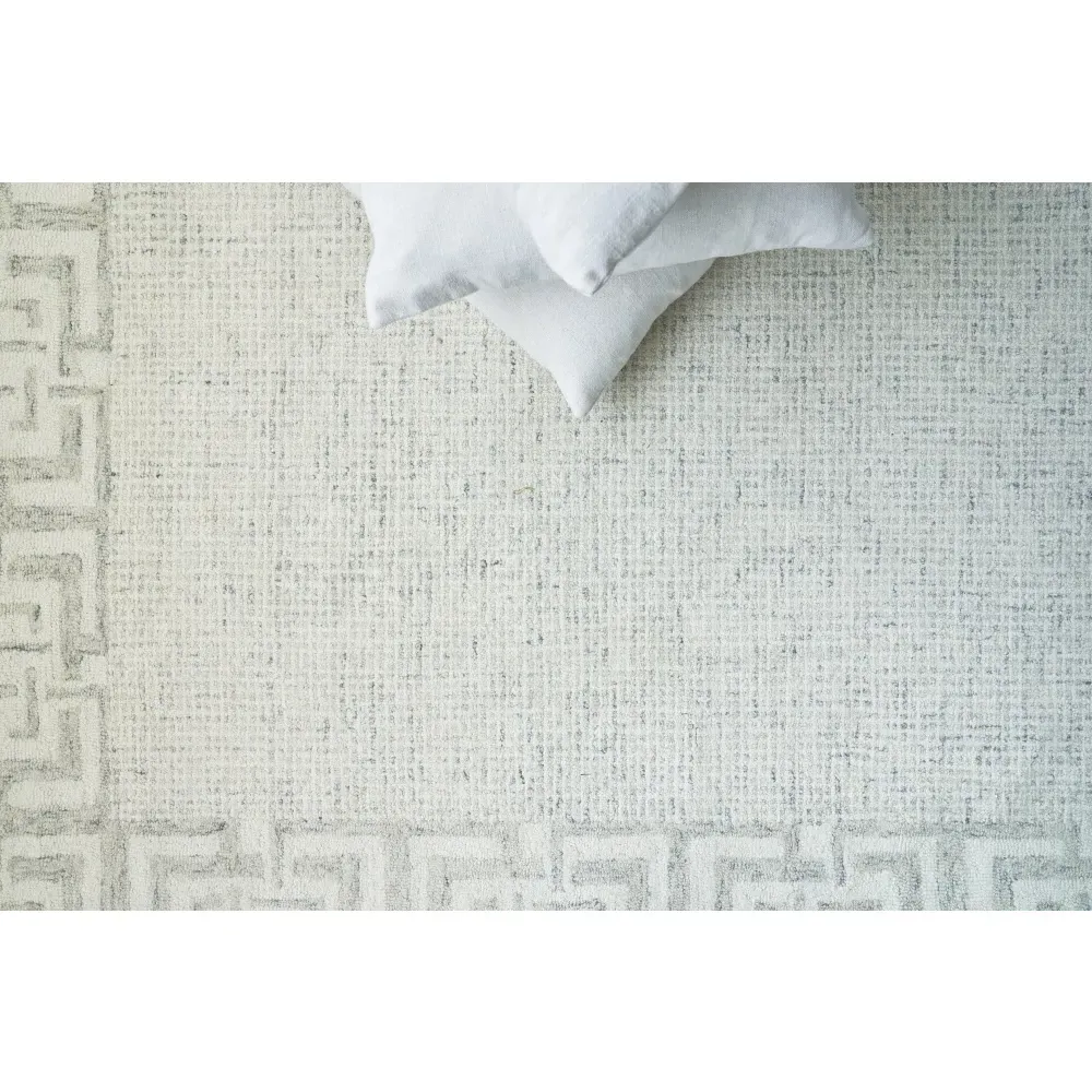 Abigail 10x14 Patterned Rug - Cream, Wool
