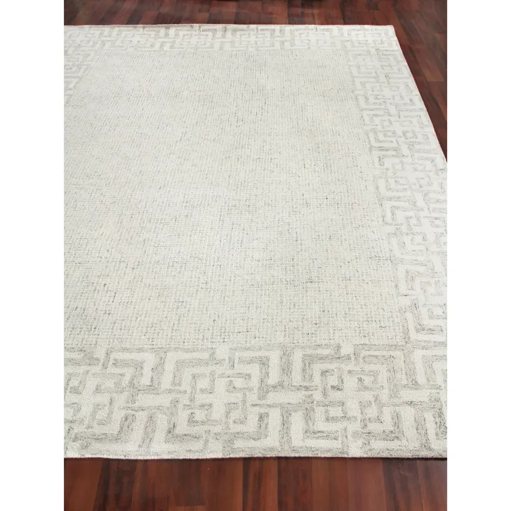 Abigail 5x8 Patterned Rug - Cream, Wool