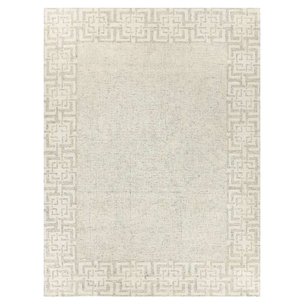 Abigail 5x8 Patterned Rug - Cream, Wool