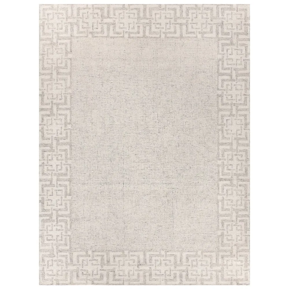 Abigail 9x12 Patterned Rug - Cream, Wool