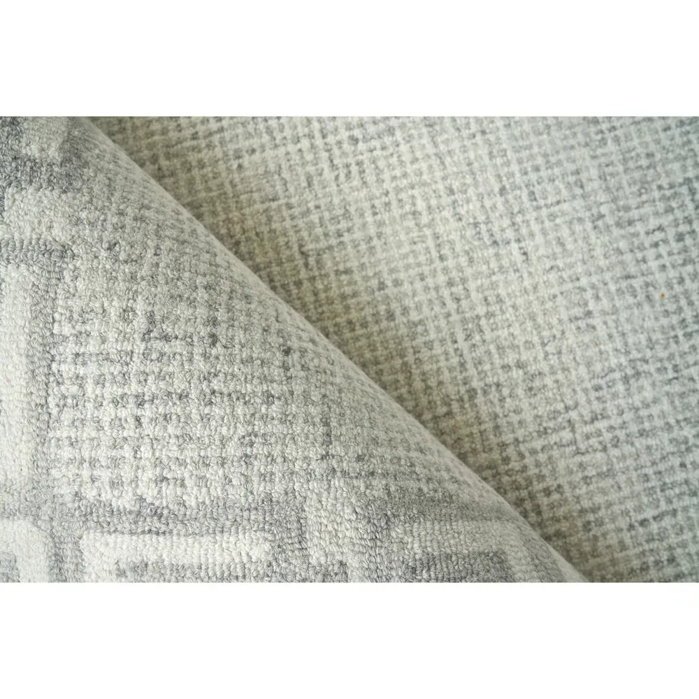 Abigail Patterned Rug Sample - Silver, Wool