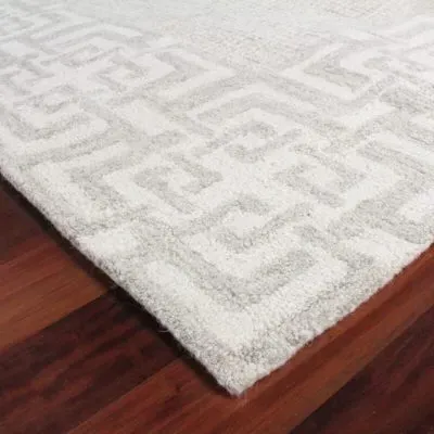 Abigail Patterned Rug - Silver, Wool