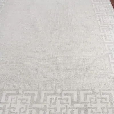 Abigail Patterned Rug - Silver, Wool
