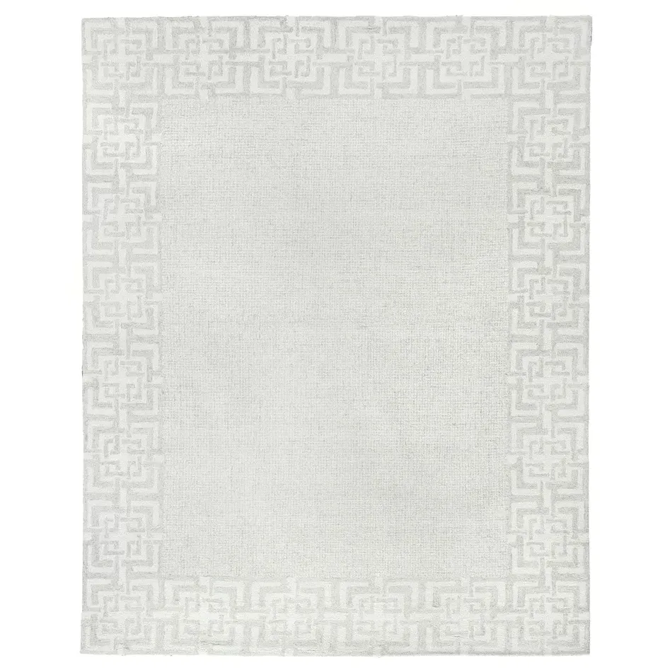 Abigail Patterned Rug - Silver, Wool