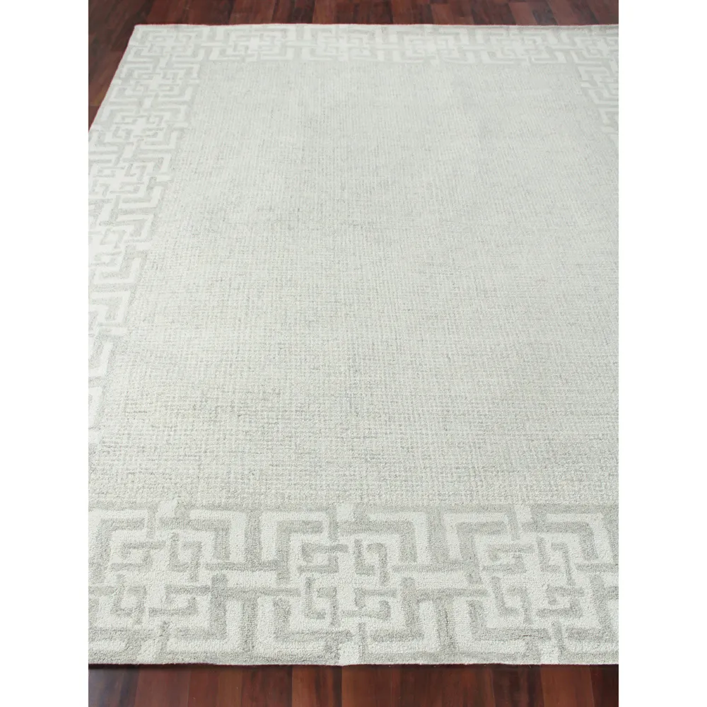 Abigail Patterned Rug - Silver, Wool