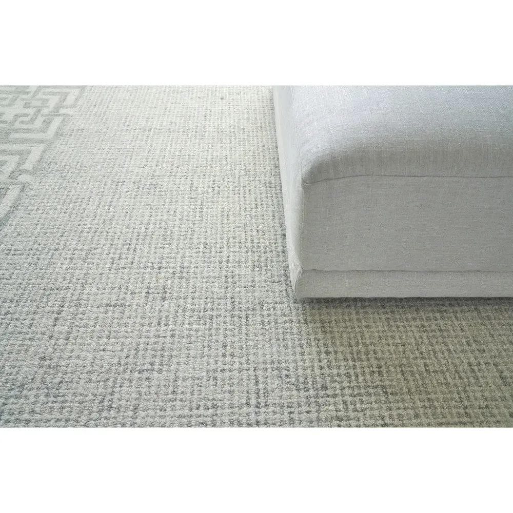 Abigail Patterned Rug - Silver, Wool