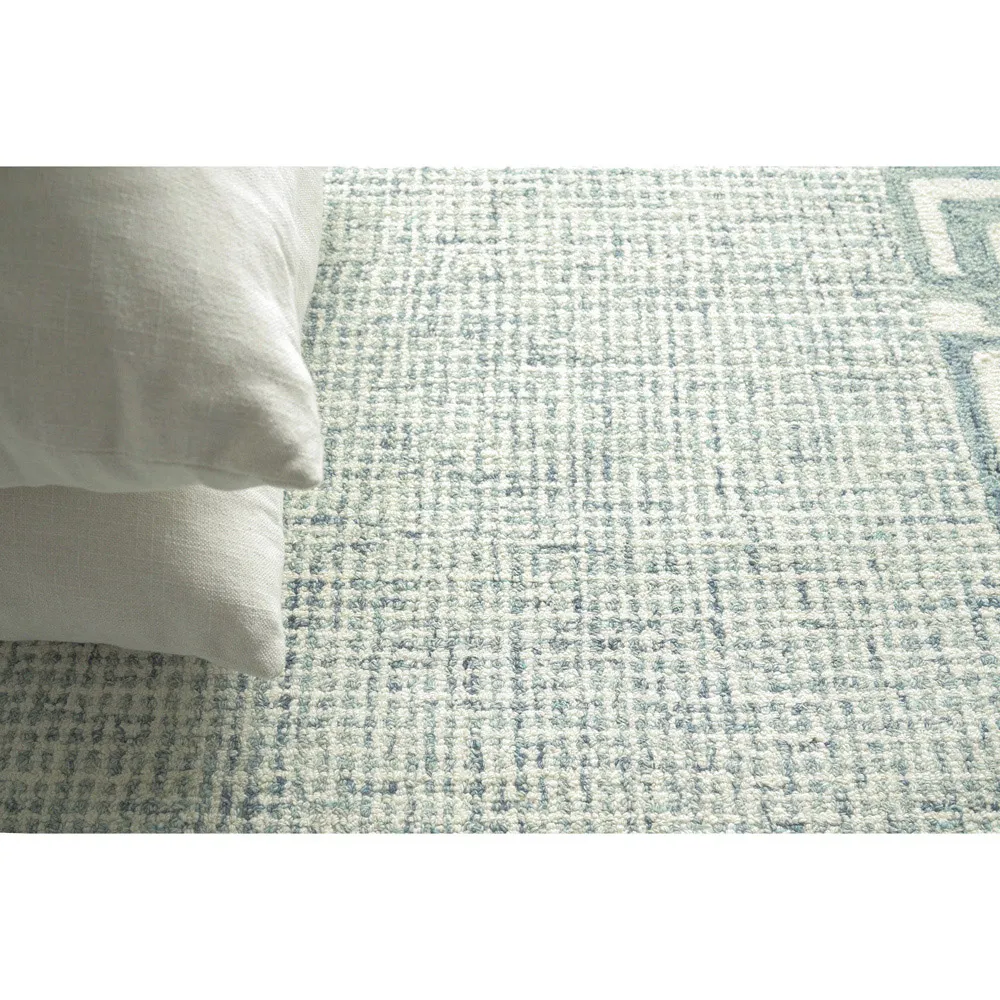 Abigail Sample Patterned Rug - Aqua, Wool