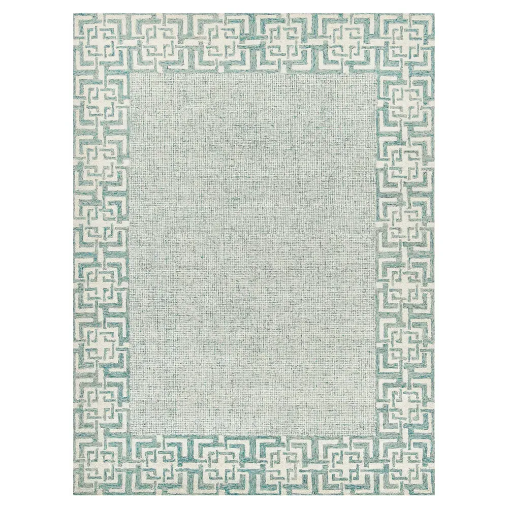 Abigail Sample Patterned Rug - Aqua, Wool image