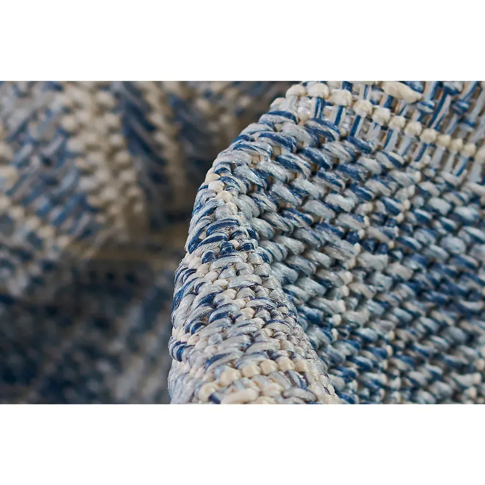 Abram Tribal Patterned Indoor Outdoor Rug - Blue, Polypropylene