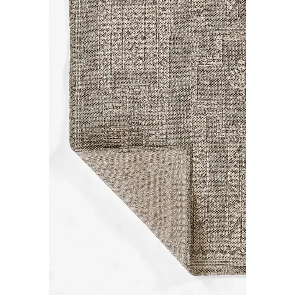 Abram Tribal Patterned Indoor Outdoor Rug - Grey, Polypropylene