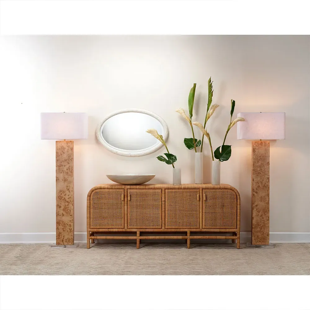 Abrianna Oval Wall Mirror - White, Resin