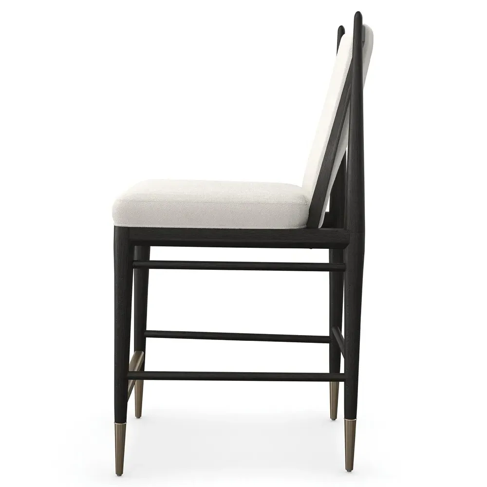 Abrielle Counter Stool - Black, Boucle