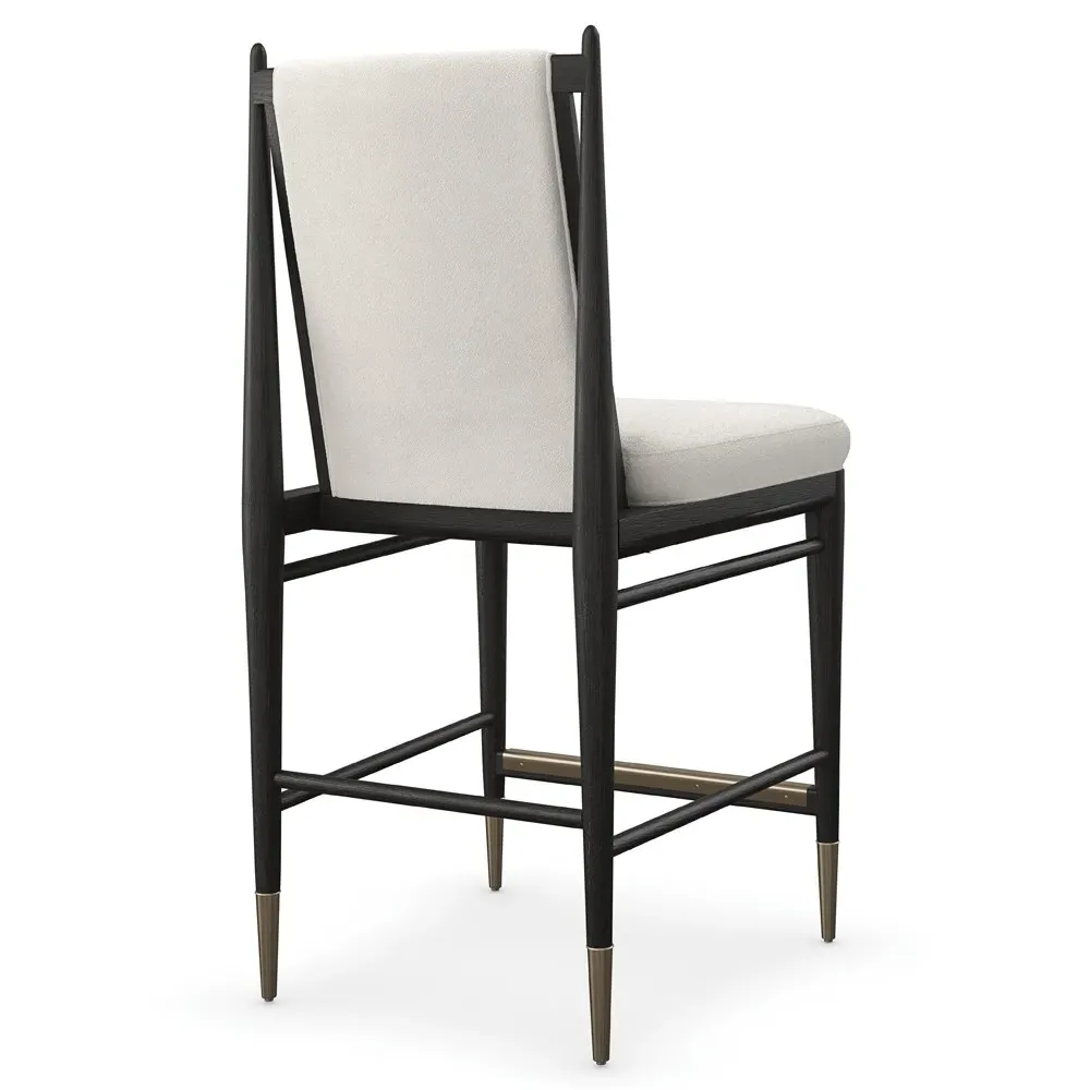 Abrielle Counter Stool - Black, Boucle