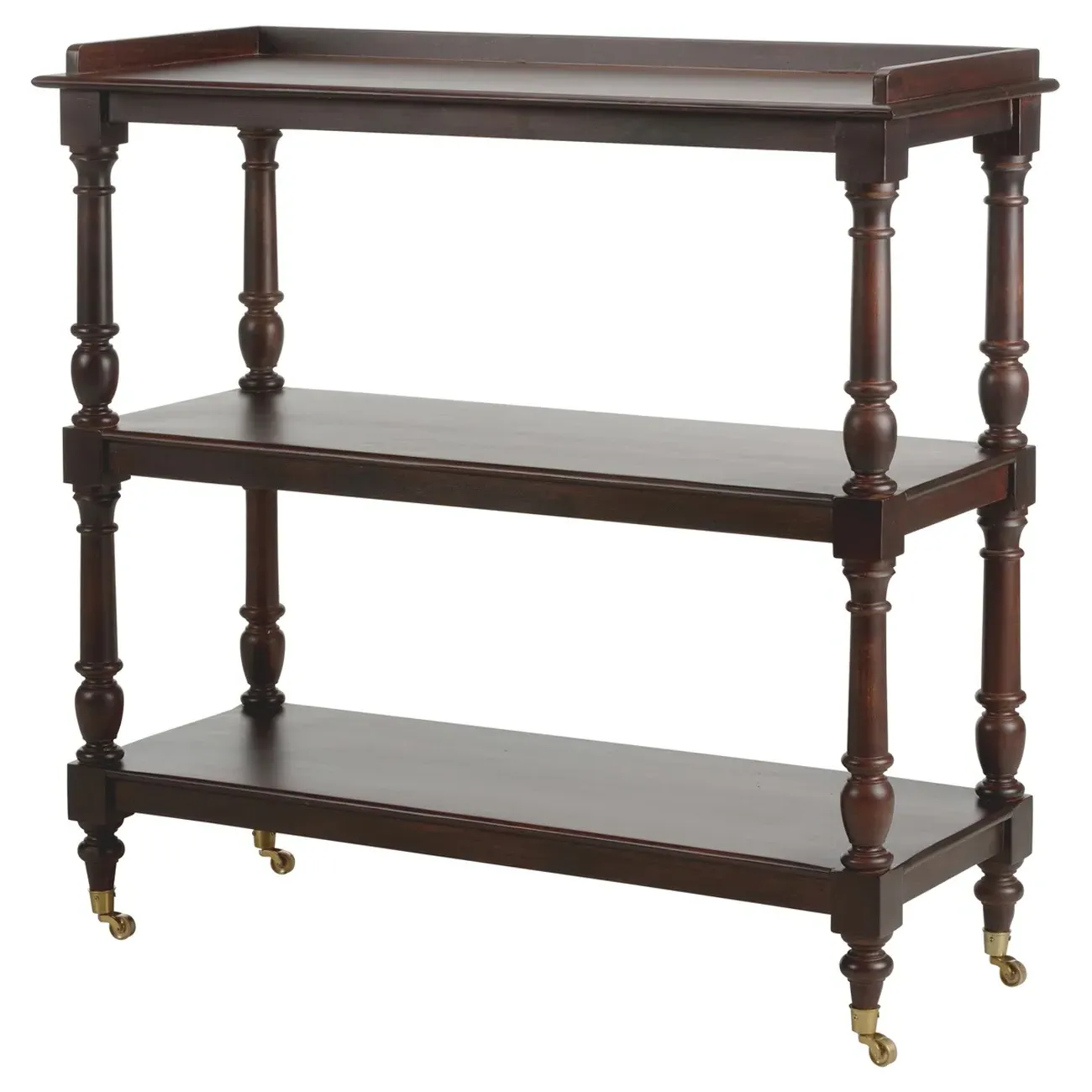Achard Bar Cart with Casters - Dark Brown, Mango Wood