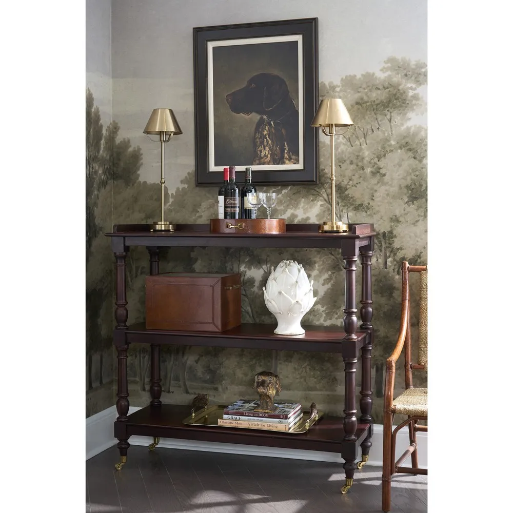 Achard Bar Cart with Casters - Dark Brown, Mango Wood