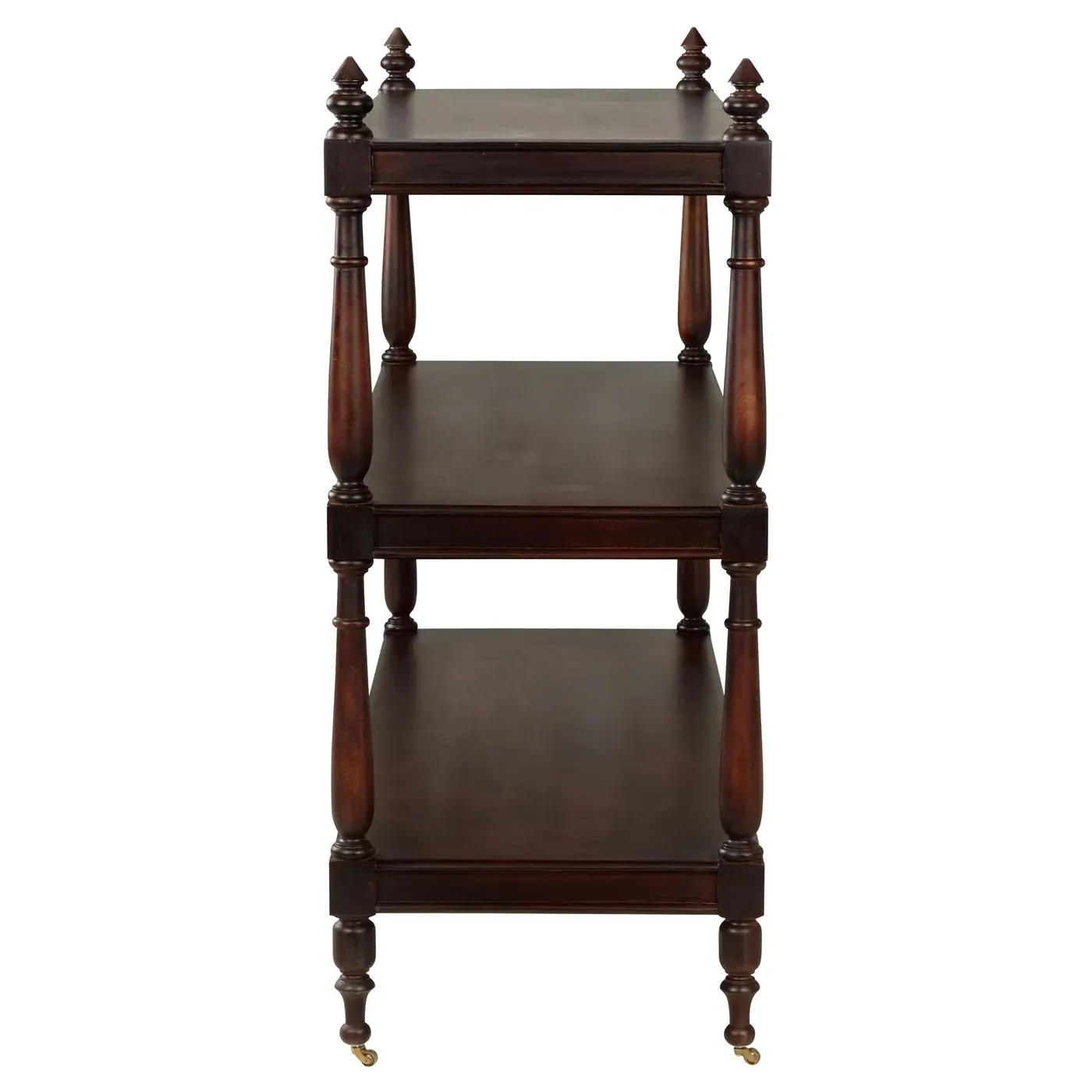 Achard Wide Bar Cart with Casters - Dark Brown, Mango Wood