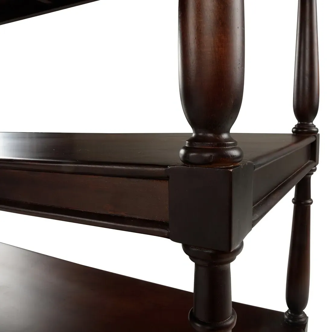 Achard Wide Bar Cart with Casters - Dark Brown, Mango Wood