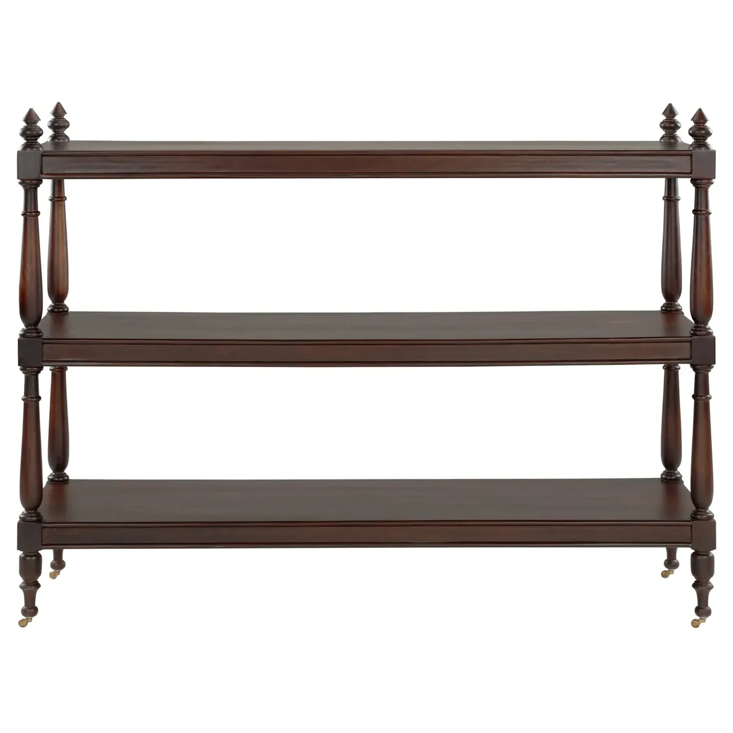 Achard Wide Bar Cart with Casters - Dark Brown, Mango Wood