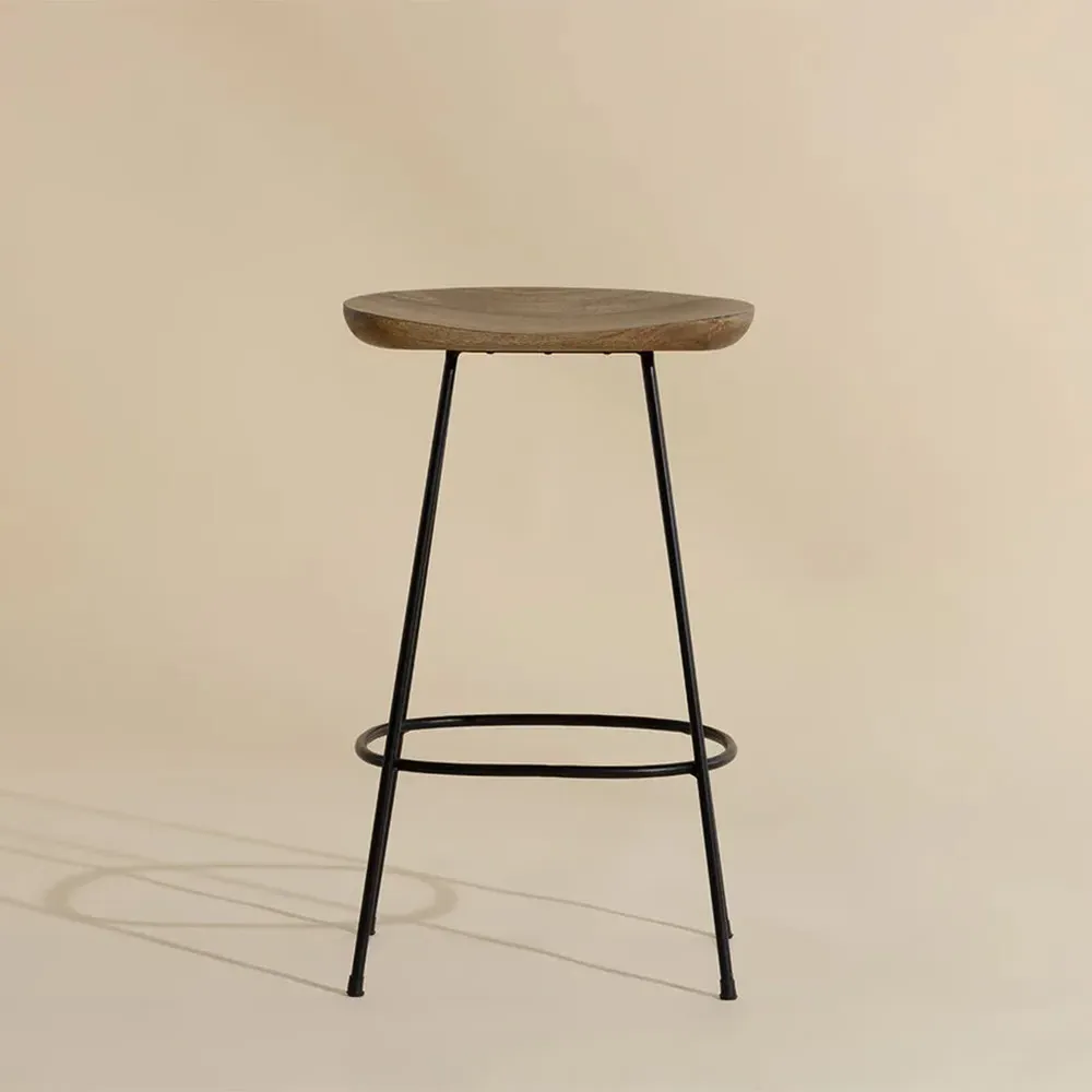 Achna Counter Stool - Brown, Mango Wood