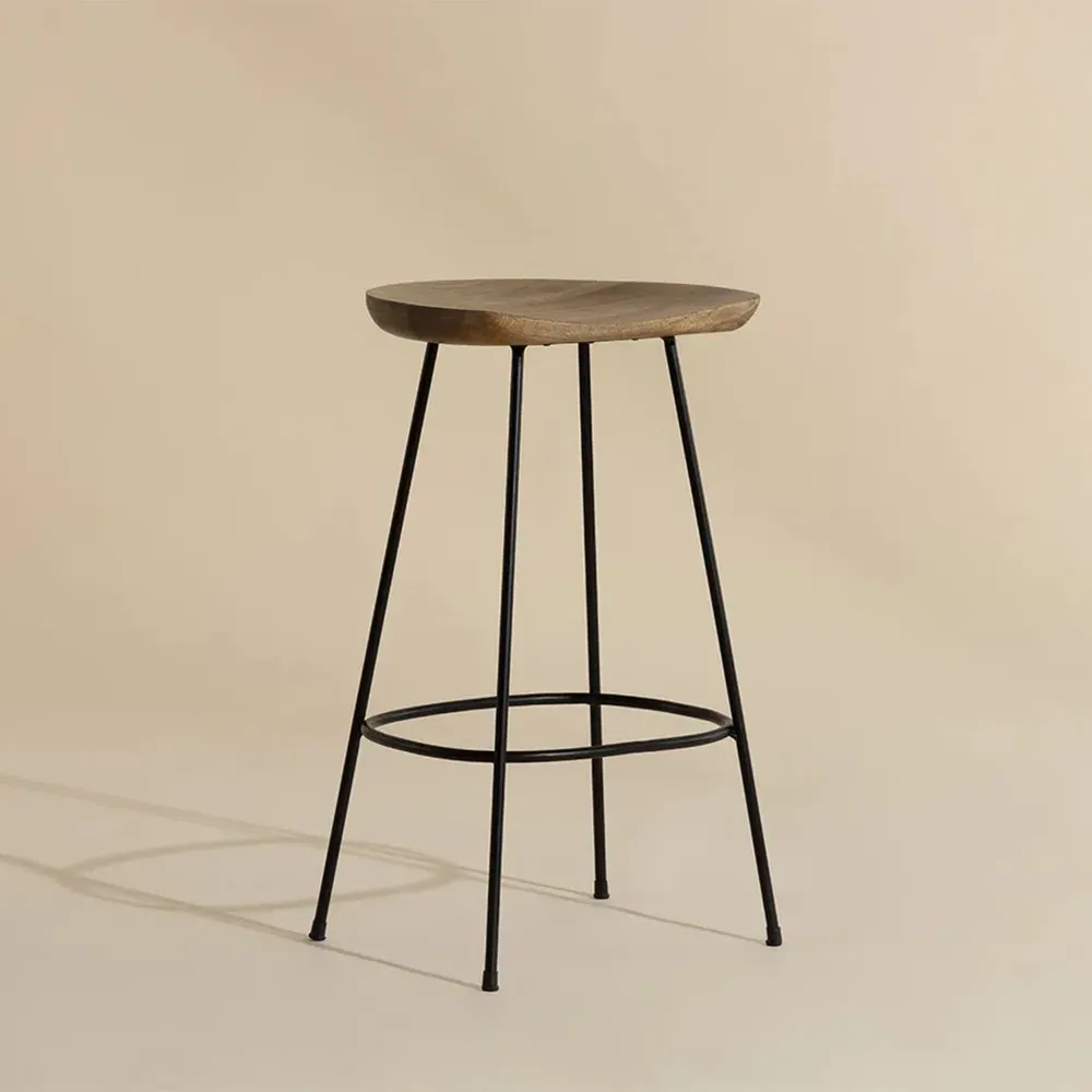 Achna Counter Stool - Brown, Mango Wood