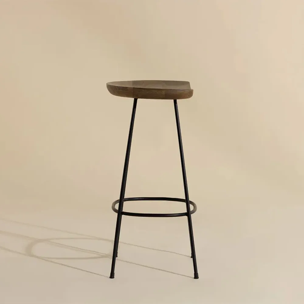 Achna Counter Stool - Brown, Mango Wood