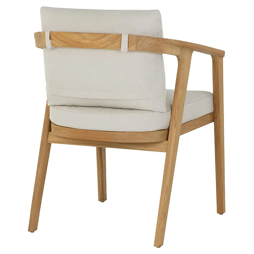 Acosta Outdoor Dining Arm Chair - Cream, Teak