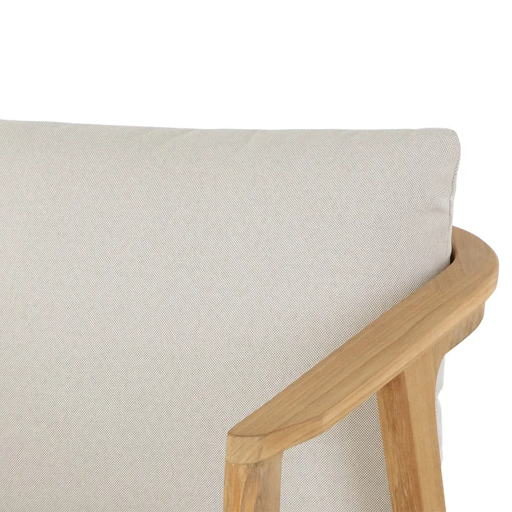 Acosta Outdoor Dining Arm Chair - Cream, Teak