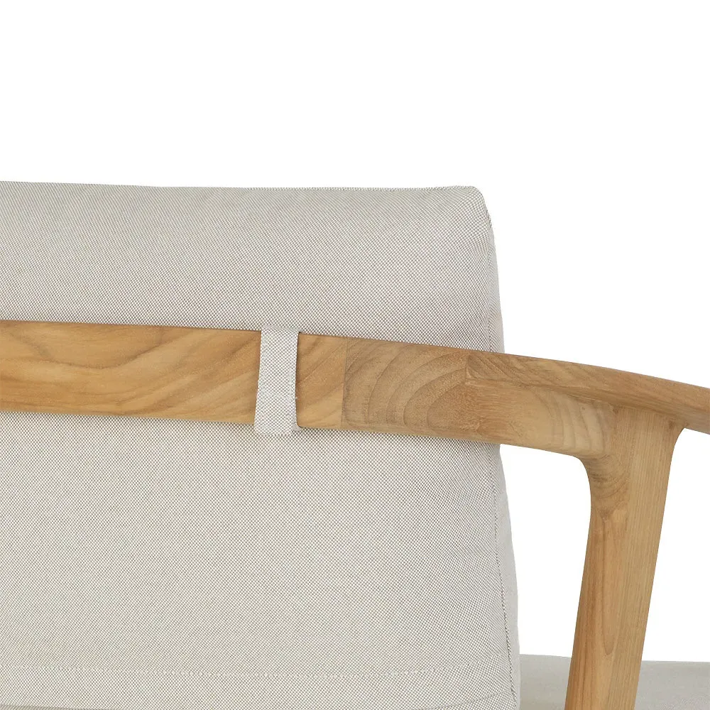 Acosta Outdoor Dining Arm Chair - Cream, Teak